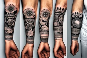 Sunrise in Mexican style on the wrist tattoo idea