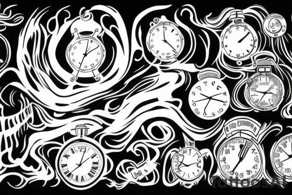 Time that flows with a timer running out tattoo idea