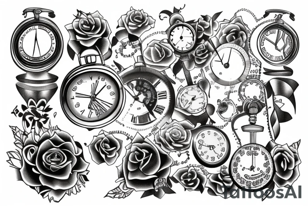 Time that flows with a timer running out tattoo idea