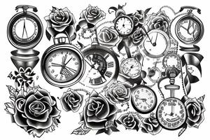 Time that flows with a timer running out tattoo idea