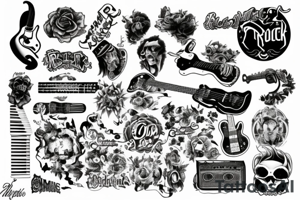 rock music tattoo idea