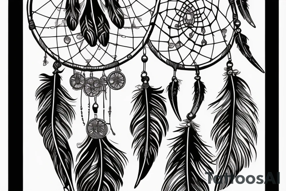Dreamcatcher feather tattoo idea