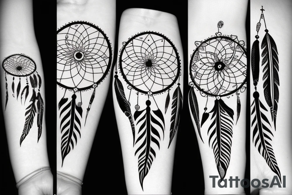 Dreamcatcher feather tattoo idea