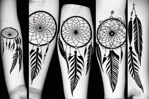 Dreamcatcher feather tattoo idea