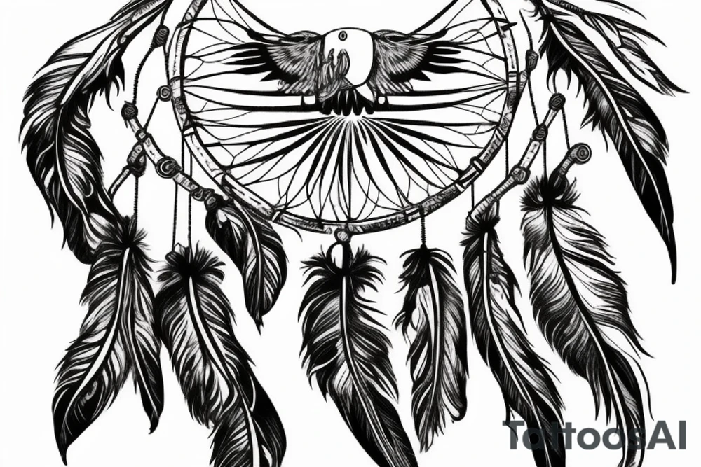 Dreamcatcher feather eagle tattoo idea