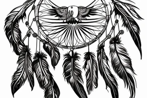Dreamcatcher feather eagle tattoo idea