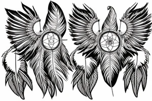 Dreamcatcher feather eagle tattoo idea