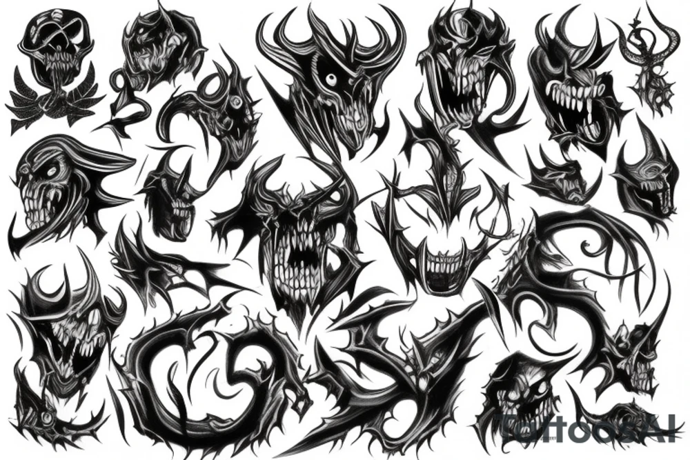 dark demon tattoo idea