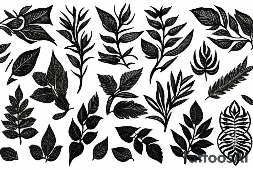 Trident and Laurel leaves tattoo idea