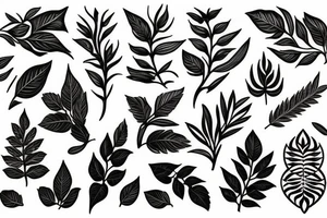 Trident and Laurel leaves tattoo idea