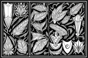Trident and Laurel leaves tattoo idea