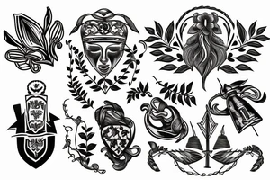 Trident and Laurel wreath tattoo idea