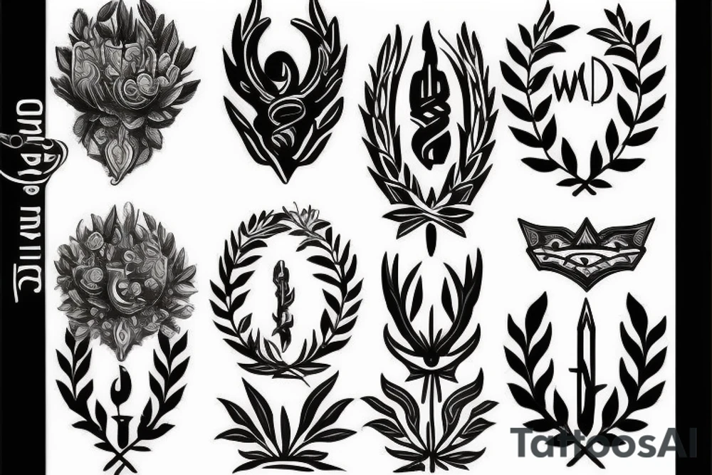 Trident and Laurel wreath tattoo idea