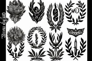 Trident and Laurel wreath tattoo idea
