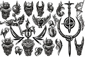 Poseidon Trident and Laurel wreath tattoo idea