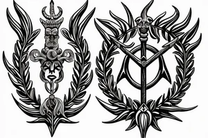 Poseidon Trident and Laurel wreath tattoo idea