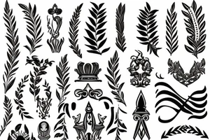 Trident with Laurel wreath tattoo idea