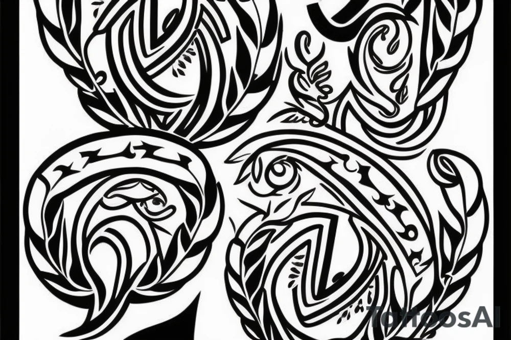 Trident with Laurel wreath tattoo idea