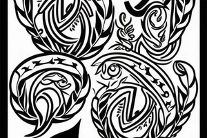 Trident with Laurel wreath tattoo idea