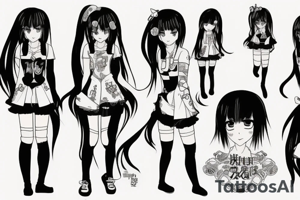 Anime girl stew up scar tattoo idea