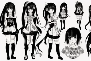 Anime girl stew up scar tattoo idea