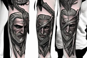 witcher with sword tattoo idea