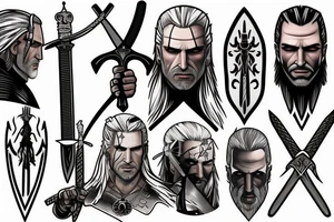 witcher with sword tattoo idea