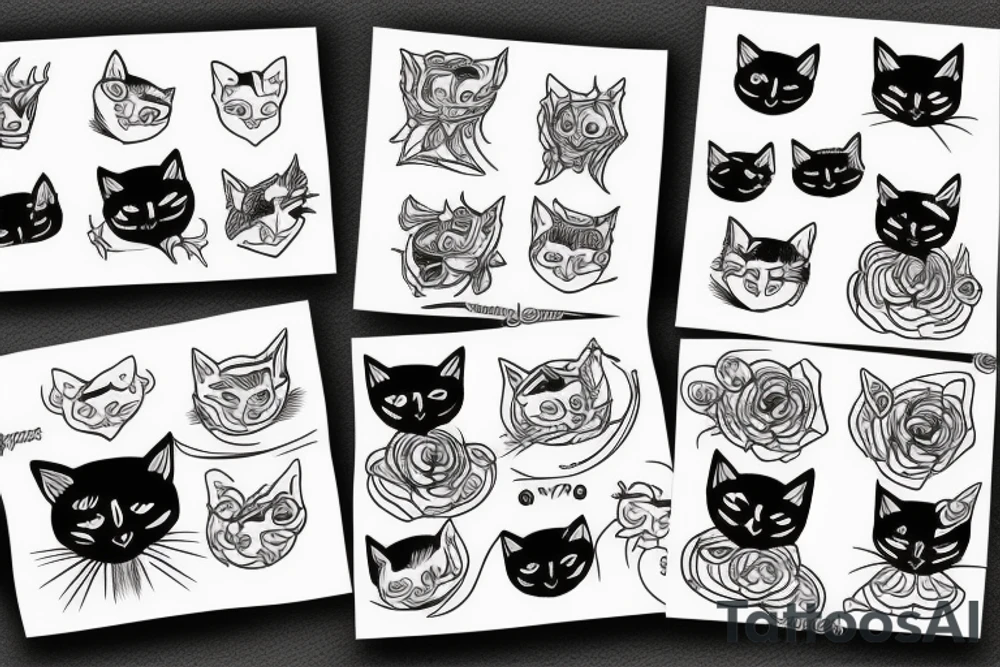 black cat tattoo idea