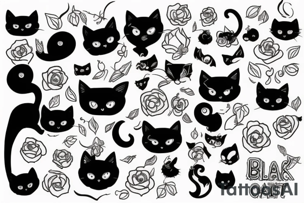 black cat tattoo idea