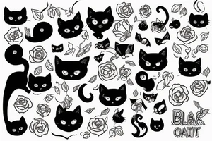 black cat tattoo idea
