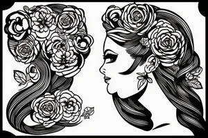 girl in profile tattoo idea