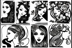 girl in profile tattoo idea