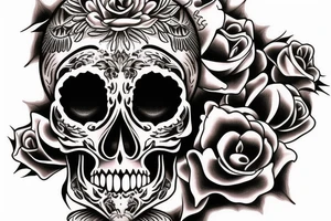 Skull and Cartridge Mexican tattoo idea