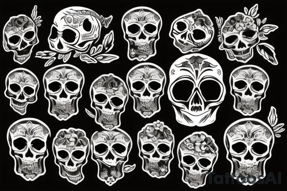 Skull and Cartridge Mexican tattoo idea