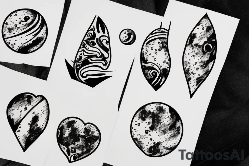 planet mars with heart tattoo idea