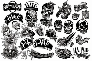 hate pain tattoo idea