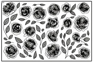 a sun with peonies in it tattoo idea