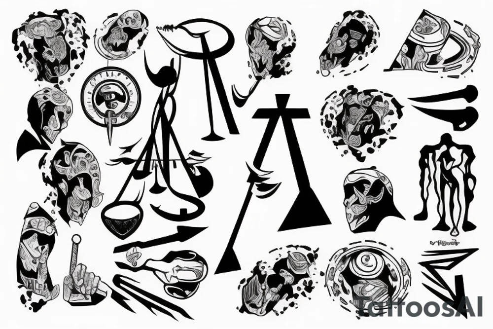 Justice, struggle, suicide, knowledge tattoo idea