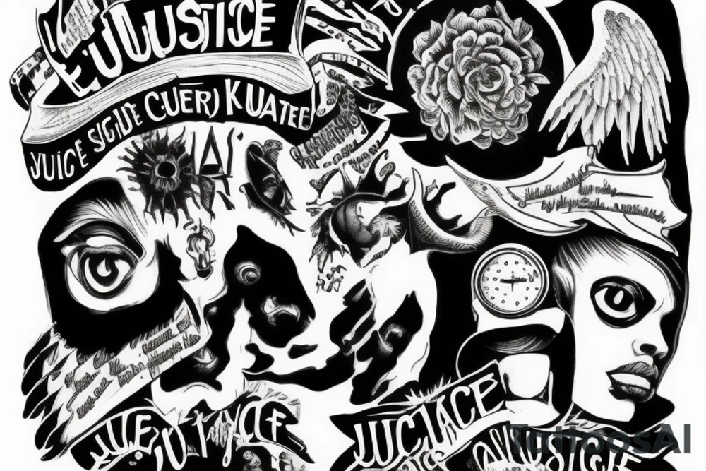 Justice, struggle, suicide, knowledge tattoo idea