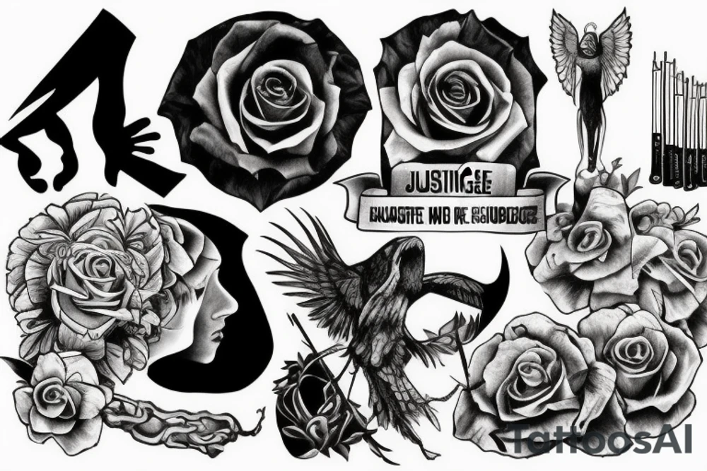 Justice, struggle, suicide, knowledge tattoo idea