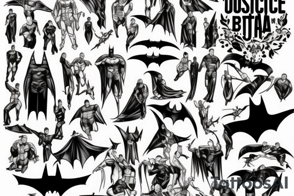 Justice and Batman tattoo idea