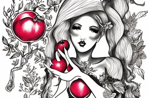 persephone giving pomegranate to alice in wonderland tattoo idea