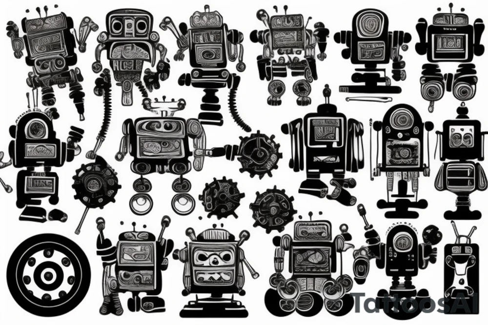 Robot,Mechanics tattoo idea