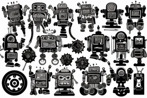 Robot,Mechanics tattoo idea