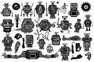 Robot,Mechanisms tattoo idea