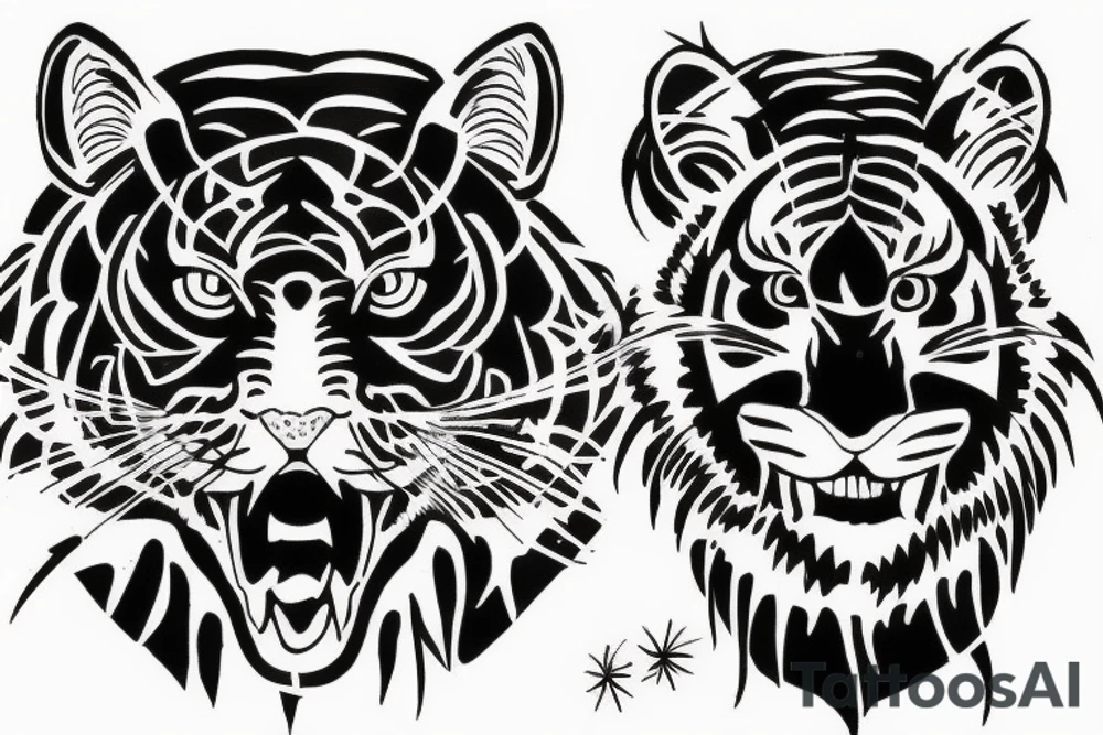 Black tiger tattoo idea