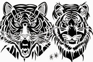 Black tiger tattoo idea