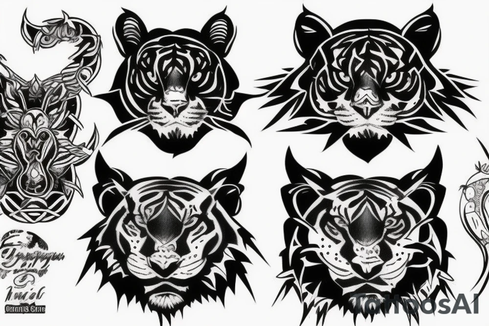 Black tiger tattoo idea