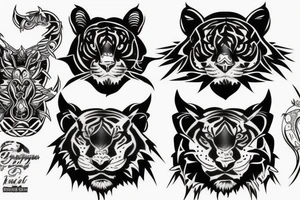 Black tiger tattoo idea