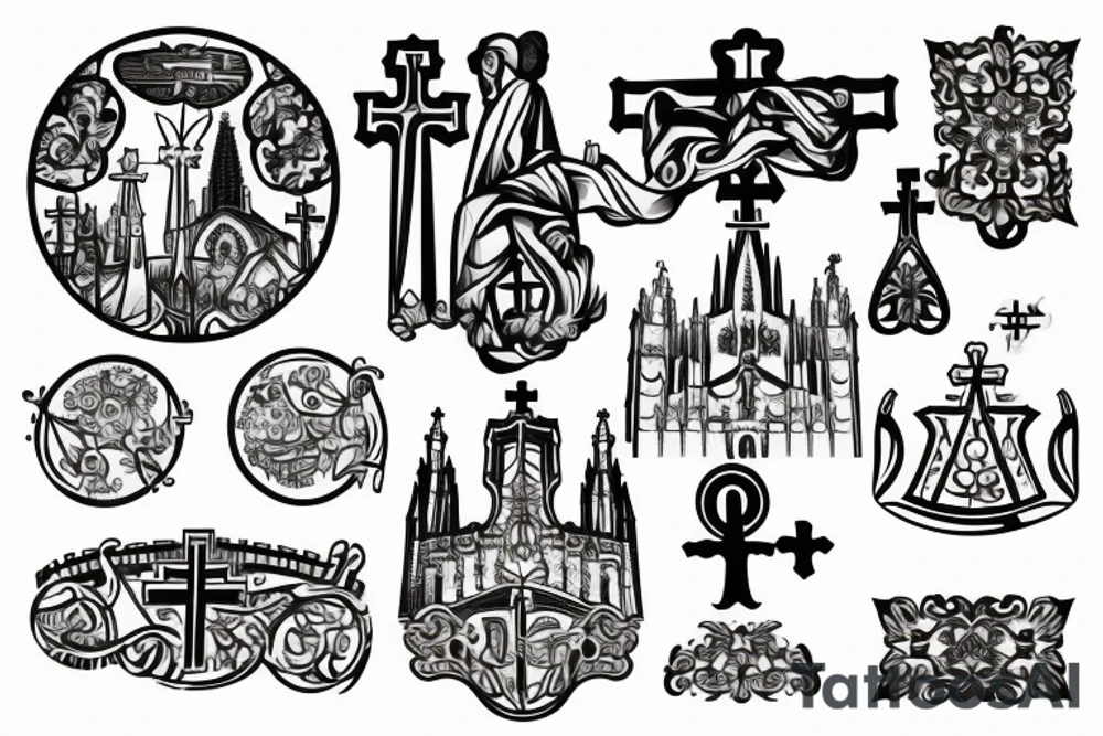 barcelona cathedreal or church tattoo idea